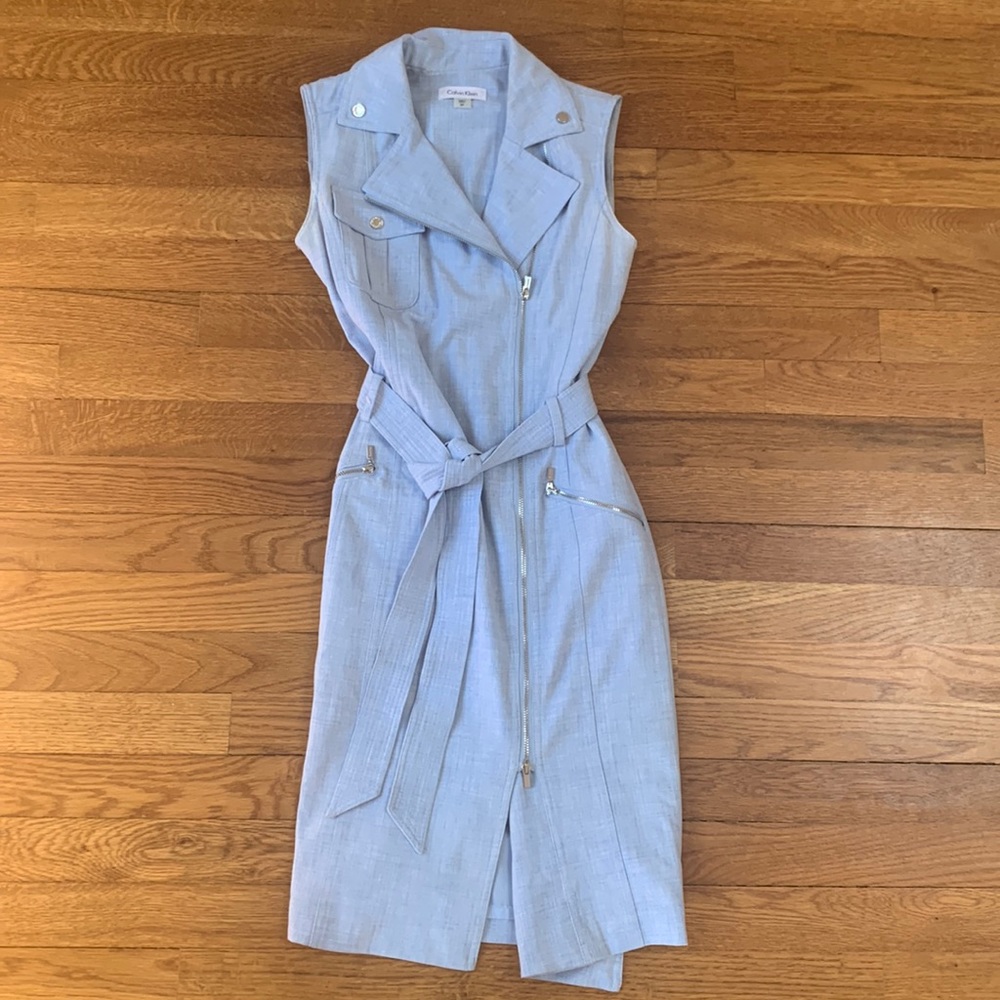 Calvin Klein Belted Moto Dress (petite)
